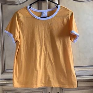 H&M Mustard Yellow Ringer Tee